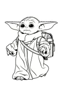 Baby Yoda kleurplaat 3
